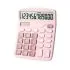 Large Button Desktop Calculator, Dual-Powered, Pink, LCD Display,12-Digit