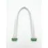 10-Pin Flat Ribbon Cable with Green Connectors – Multi-Wire Electrical Connection Cable