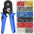 Ferrule Crimping Tool Kit Crimper Plier with 1200pcs Insulated Wire Ferrules 28 to 7 AWG 00810mm²