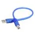 USB Cable for Arduino USB A to USB B 50cm High Speed Transparent Blue Cable 4STRNG