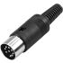 XLR Male Connector 8 Pins Durable Metal and Plastic Body Cable Mount