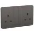 Schneider Electric AvatarOn 13A 250V 2-Gang Switched Socket – Dark Grey