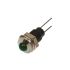 Bulgin Green Panel Mount Indicator, 2.1V, 6.1mm Mounting Hole Size, Lead Wires Termination