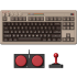 85HA03,Retro Mechanical Keyboard with Joystick, Bluetooth, 2.4G Wireless, USB Wired, 87 Keys, Kailh Box Switches, 