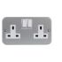 9498SMB 2 Gang Switched Socket 13A Dual Outlet Brushed Metal Finish