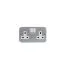 9498SMB 2 Gang Switched Socket 13A Dual Outlet Brushed Metal Finish