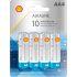 LR6-BP4- Shell AA Alkaline Batteries - Pack of 4, 10-Year Shelf Life