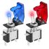 Illuminated SPST Toggle Switch with Safety Flip Cover (12 V, 20 A, LED) — available in red or blue cover versions