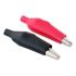 Large Crocodile Clip Set, Red & Black Insulated, 50 mm Jaw, Heavy-Duty Metal Clamps