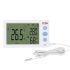 A12T Digital Temperature & Humidity Meter – External Probe, Clock, Alarm & Comfort Indicator Display