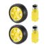 DC Gear Motor and Tire Wheel for Arduino Smart Car Projects, 2 Sets, DC 3V-6V,Yellow