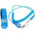 Anti-Static Wrist Strap, Adjustable, Blue, with Alligator Clip and Coiled Cord