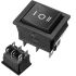 KCD4,Rocker Switch,6-Pin,DPDT,Black,16A,250VAC,ON-OFF