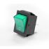 KCD 3 Green Illuminated Rocker Switch - Panel Mount, On/Off Control with LED Light