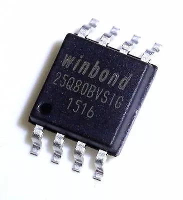 W25Q80BVSSIG, 8M-bit Serial Flash Memory, SPI Interface, SOIC-8