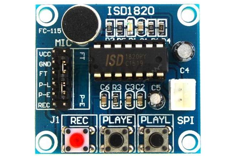 ISD1820 Voice Recorder Module, Compact Audio Recording and Playback for Arduino and DIY Projects
