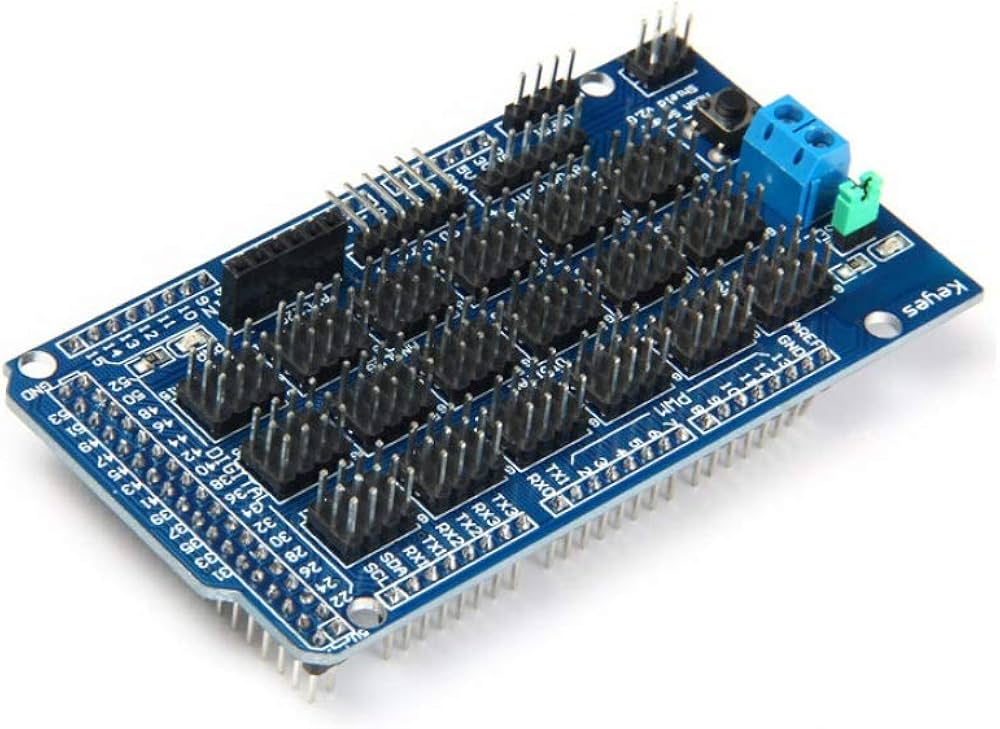 Sensor Shield V2, Expansion Board for Arduino Mega 2560 R3, Supports Servo, I2C, UART, and Analog Modules