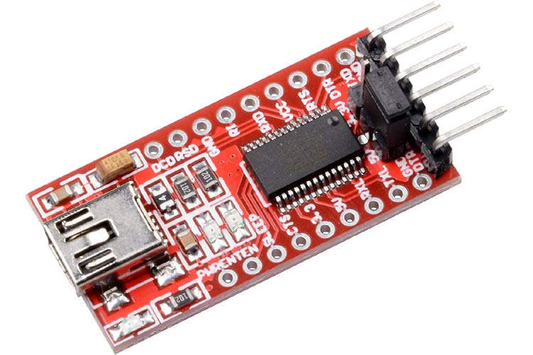 FT232RL USB to TTL FTDI Serial Adapter Module, 3.3V/5V, USB to Serial Converter