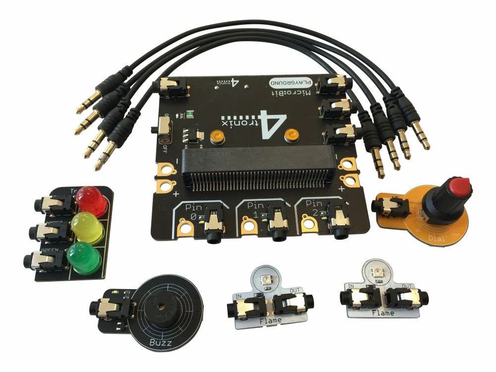 4Tronix PlayGround Starter Kit – Micro:Bit Expansion Board with Plug & Play Gizmos