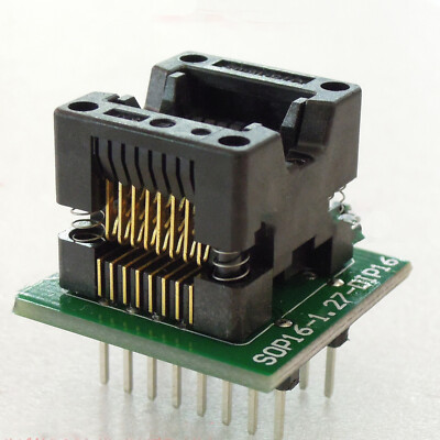 CNV-SOP-NDIP16, SOP16 to DIP16 Adapter Socket, 1.27mm Pitch, IC Test Clip Converter