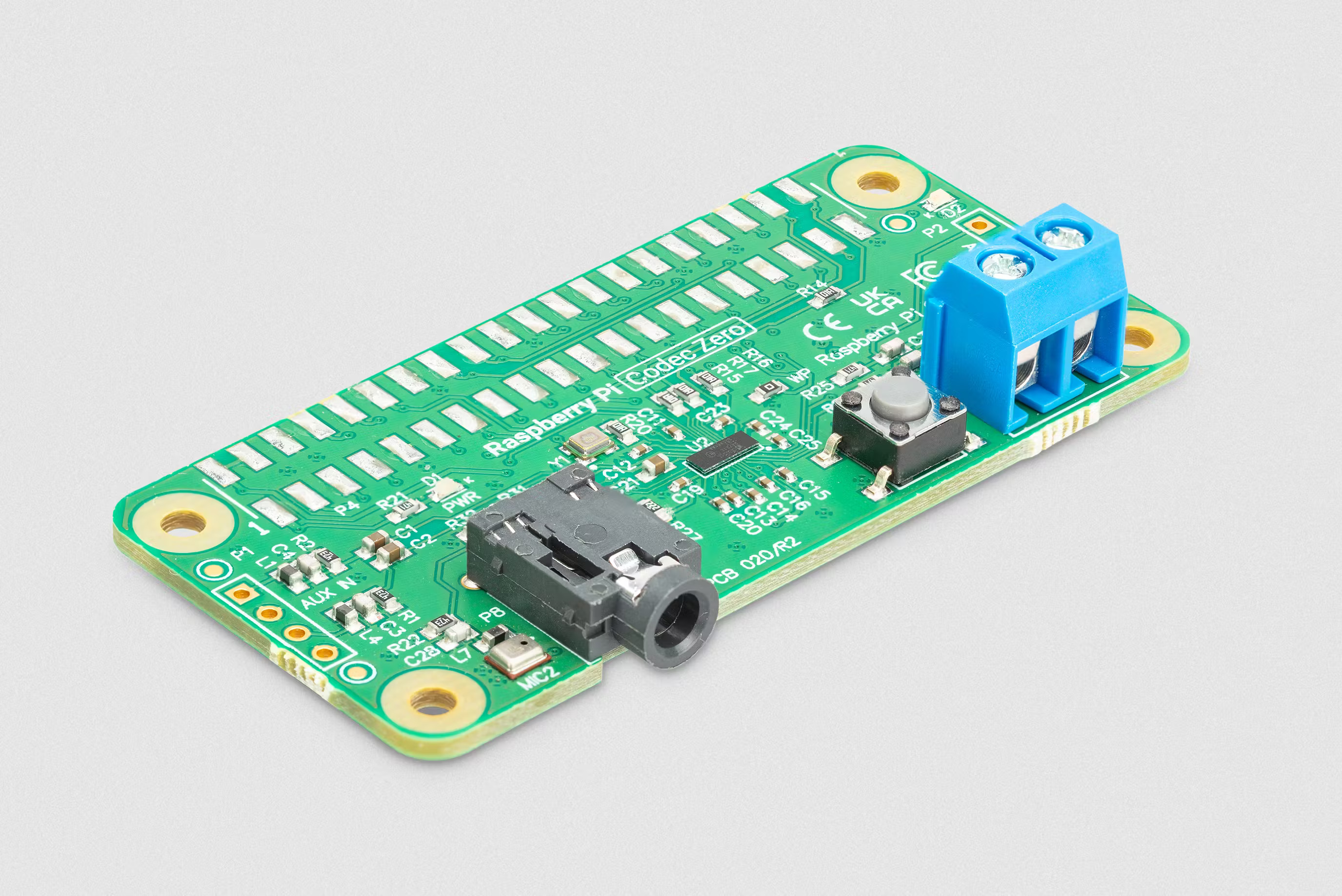 IQaudio Codec Zero, Audio I/O Expansion Board for Raspberry Pi Zero, Mono Mic/Line In & Out, I2S Interface