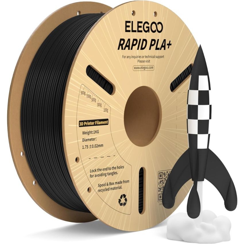 ELEGOO Rapid PLA+ Filament Black 1.75 mm 1 kg