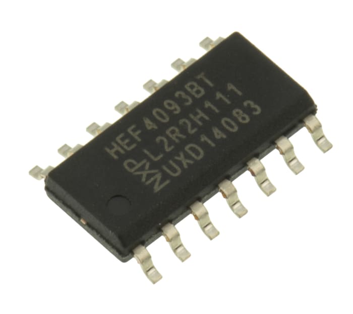 HEF4093BT ,Quadruple 2-input NAND Schmitt Trigger, SMD, SO-14