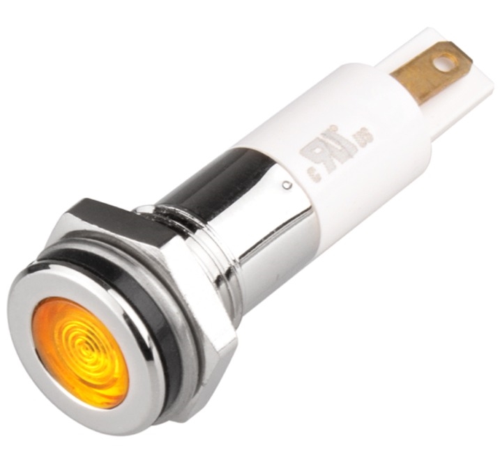Indicator 10mm Yellow 12V, LED Signal Lamp, High Brightness