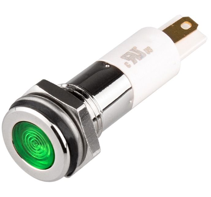 Indicator Light, 10mm Green, 24V LED
