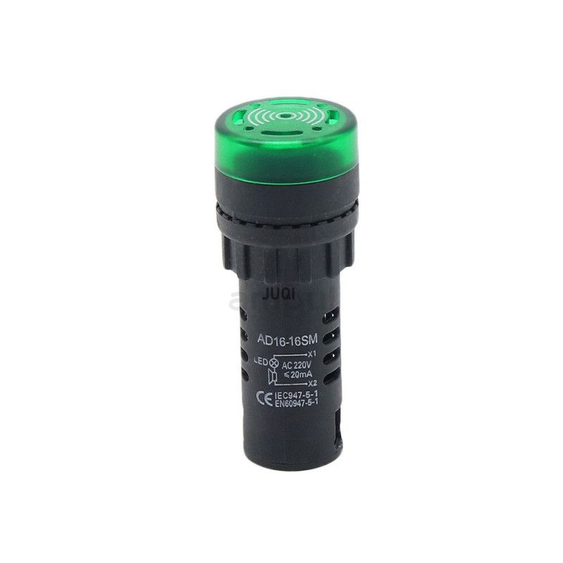 AD16-16SM ,Green Signal Lamp with Buzzer - 12V, LED Indicator