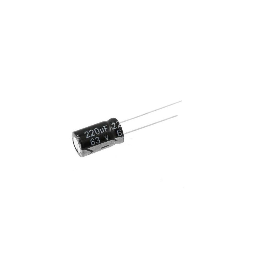 220uF 63V Electrolytic Capacitor, Radial Lead