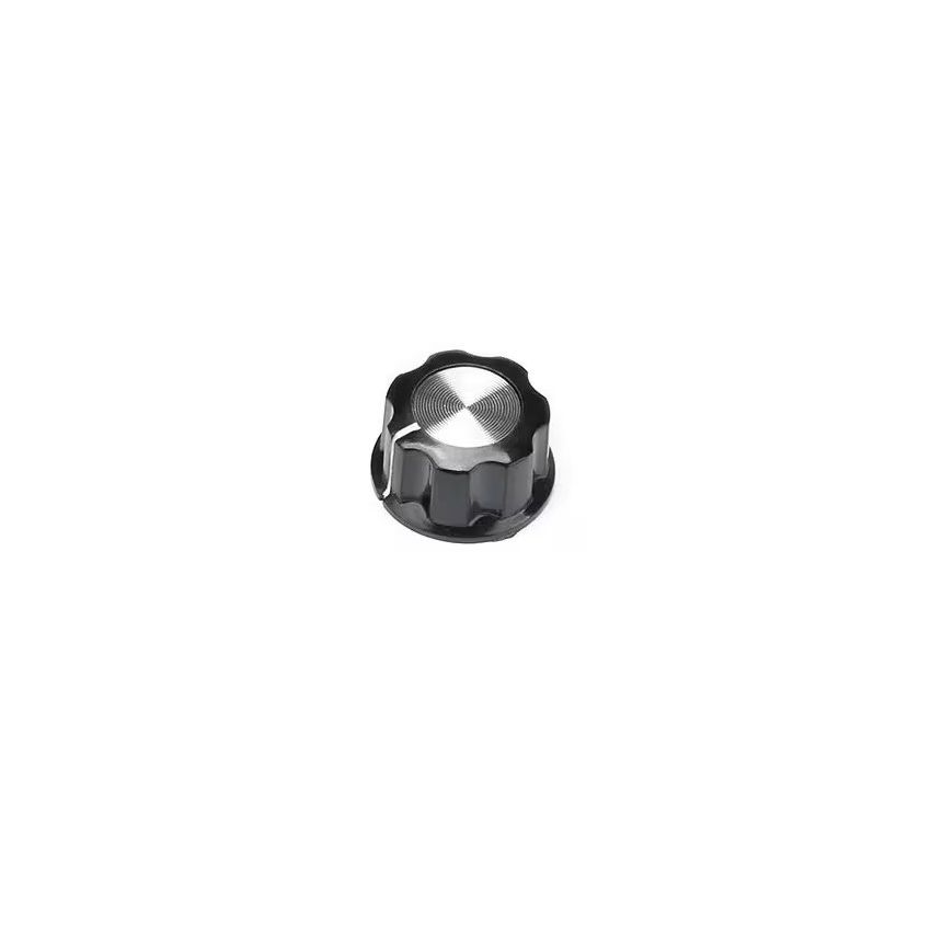 Knob A03 Aluminum Top Plastic Body for 6mm Shaft 26.8mm Diameter