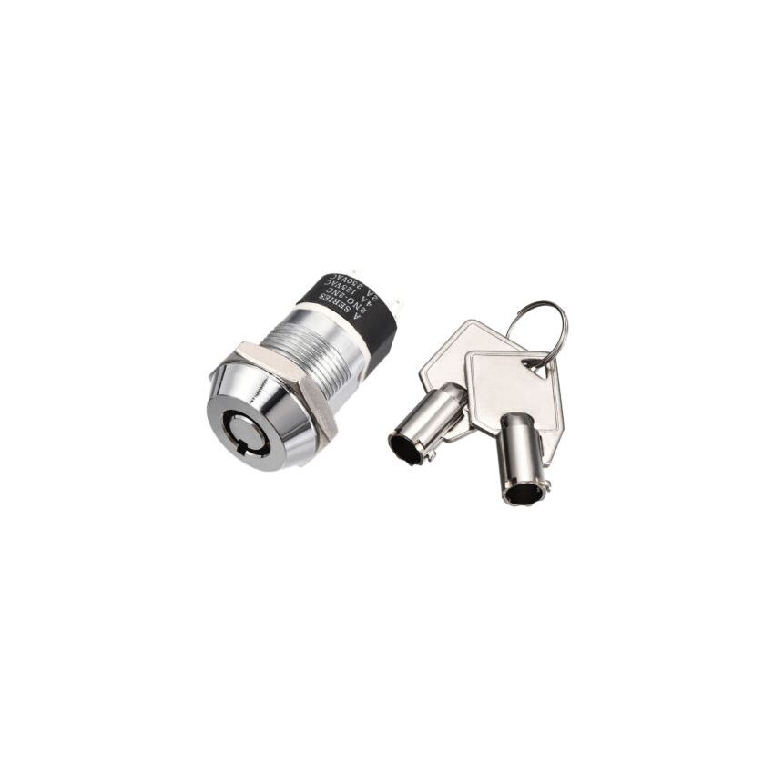 S1902,Key Switch,2NO2NC,Single Pull, 250VAC,5ADC, Silver