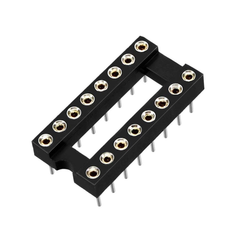 IC SOCKET 16PIN Dual Inline DIP Type 2.54mm Pitch Tin Plated Through Hole