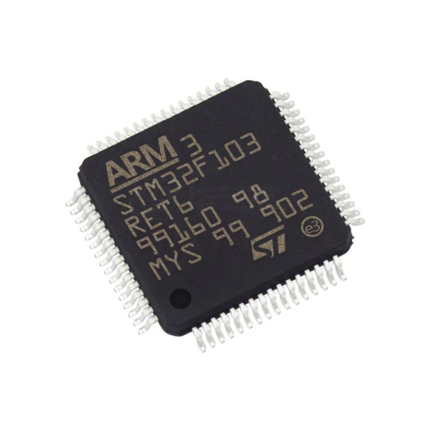 STM32F103RET6, 32-bit ARM Cortex-M3 Microcontroller, LQFP-64