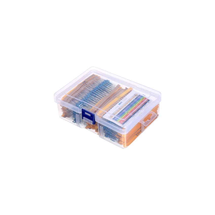 2600pcs Metal Film Resistor Kit 130 Values 1 Percent Tolerance 0.25W Axial Through-Hole Assorted Set