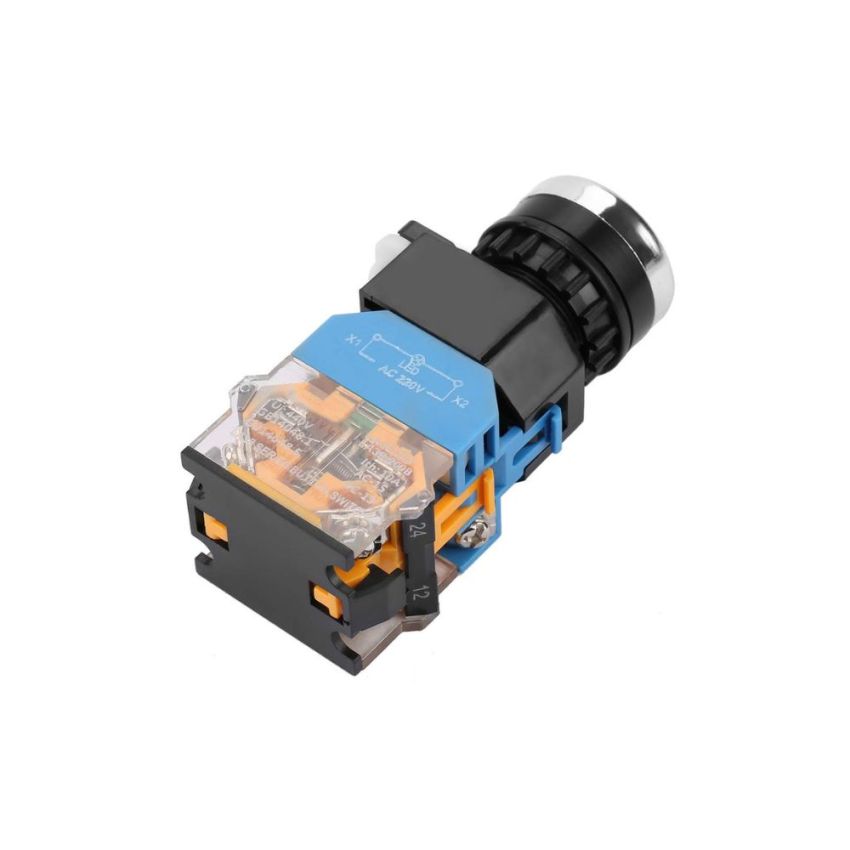 LA38-11D, Push Button Switch, Illuminated, Green, 220V AC, Panel Mount