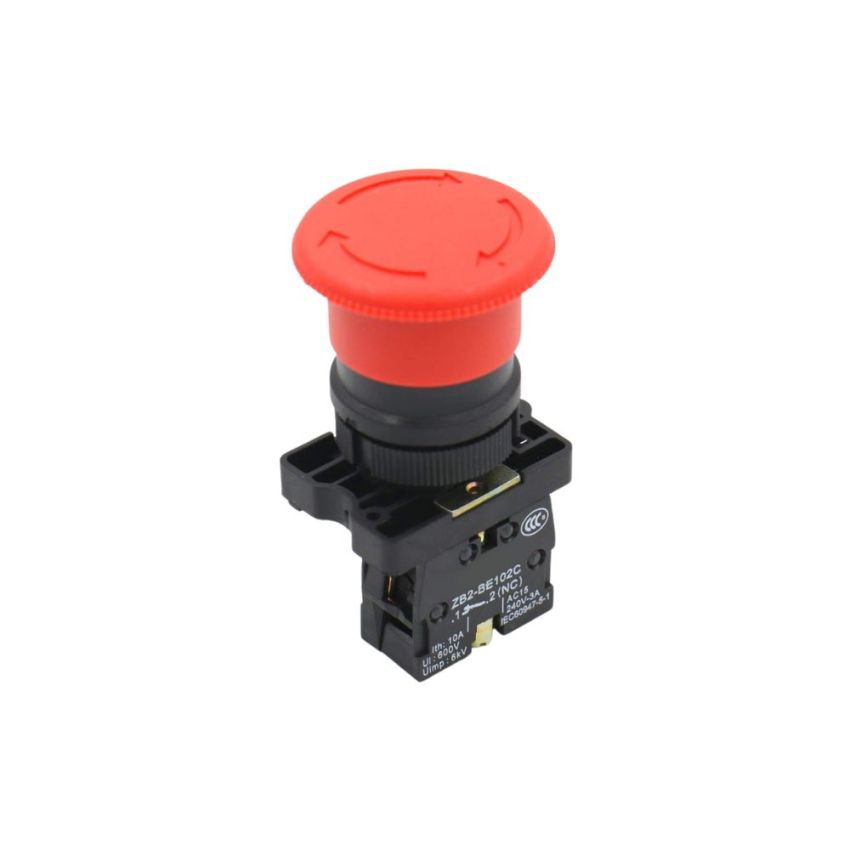 ZB2-BE102C, Emergency Stop Switch - Red, 240VAC/10A