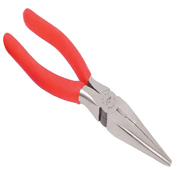 JT-18, Toothless Flat Nose Plier, 125mm, Red PVC Handle