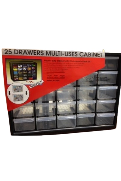 M-25DII, 25-Drawer Multi-Use Cabinet, Open Back Type