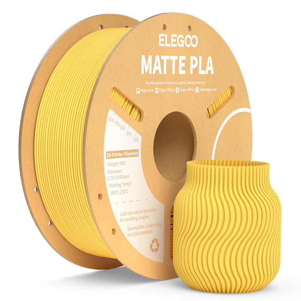 ELEGOO PLA Matte Filament Sunshine Yellow 1.75 mm 1 kg