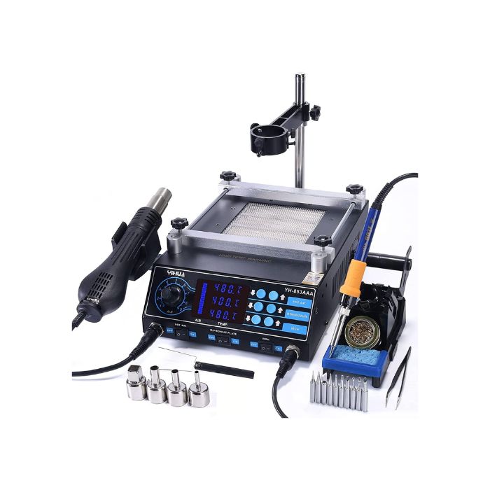 A 853AAA,3 In 1 Preheating Station Infrared BGA Rework Soldering Station with Hot Air Gun,60W Tin Soldering Iron,220V