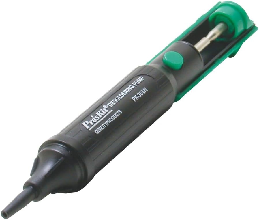 8PK-366N-G, Pro'sKit Desoldering Pump, High Suction, Anti-Static, Lightweight Design