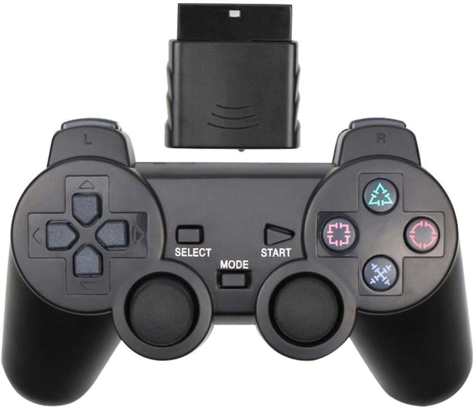 Wireless Gamepad Joystick for Sony PS2 - Dual Vibration, Wireless Control