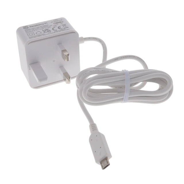SC0625,Official Raspberry Pi Micro USB Power Supply – 5.1V 2.5A (UK Plug) for Raspberry Pi Zero & Pi 3