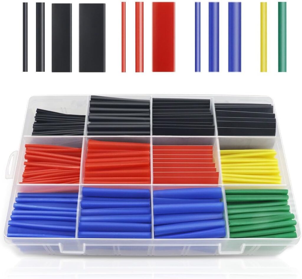 560PCS Heat Shrink Tubing 2:1, Electrical Wire Cable Wrap Assortment Electric Insulation Heat Shrink Tube Kit with Box(5 colors/12 Sizes) 285ccc70 e64e 49ce a68b 872a96e314aa