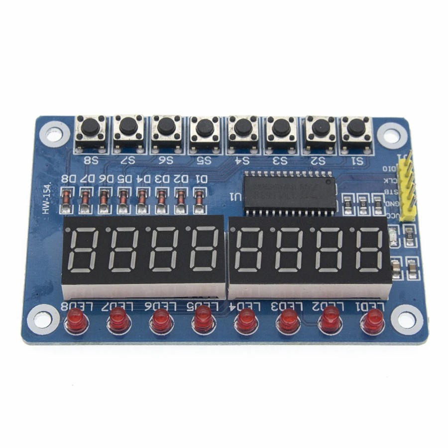 HW-154 8-BIT DIGITAL LED TUBE DISPLAY MODULE WITH 8 LEDS 8 BUTTONS