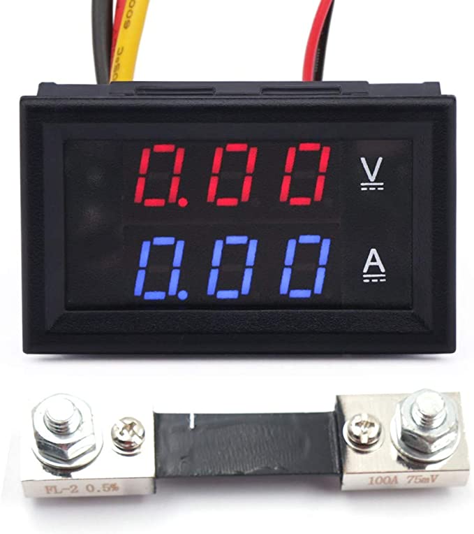 DC7-100VDC HIGH VOLTAGE RED ( BLUE VOL AMP METER 100A + 100 A BALLAST)