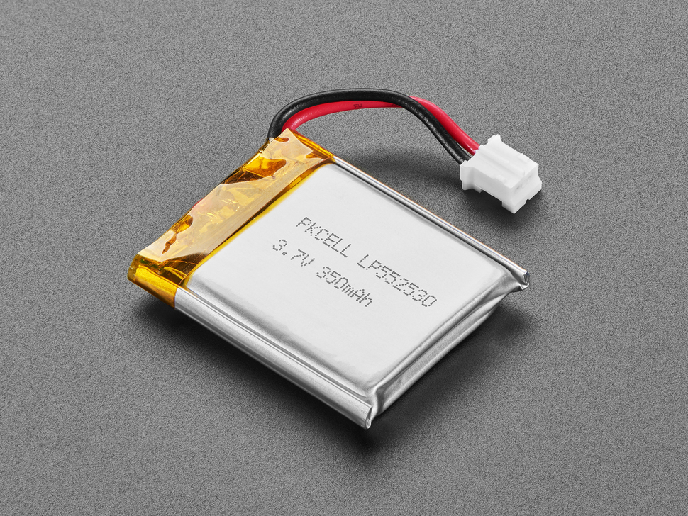 Lithium Ion Polymer Battery with Short Cable - 3.7V 350mAh
