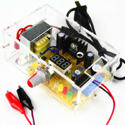 EU 220V DIY LM317 ADJUSTABLE VOLTAGE POWER SUPPLY BOARD LEARNING KIT WITH CASE